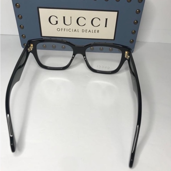 New Authentic GUCCI GG1428O 001 square Gucci optical comes shiny black frame. - Picture 8 of 12